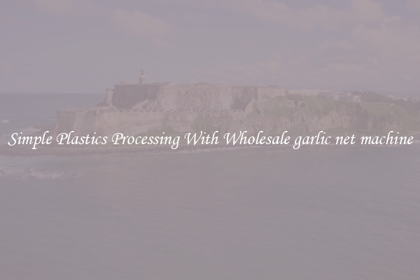 Simple Plastics Processing With Wholesale garlic net machine