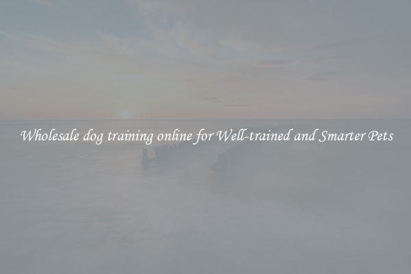 Wholesale dog training online for Well-trained and Smarter Pets
