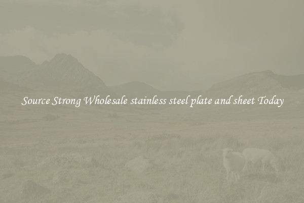 Source Strong Wholesale stainless steel plate and sheet Today