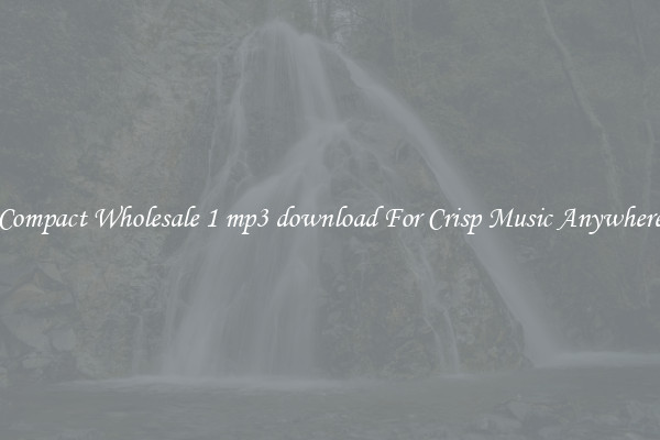Compact Wholesale 1 mp3 download For Crisp Music Anywhere